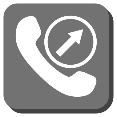 Çağrı giden yuvarlak kare vektör simgesi