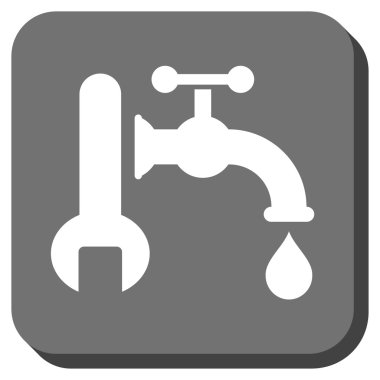 Sıhhi tesisat yuvarlak kare vektör simgesi