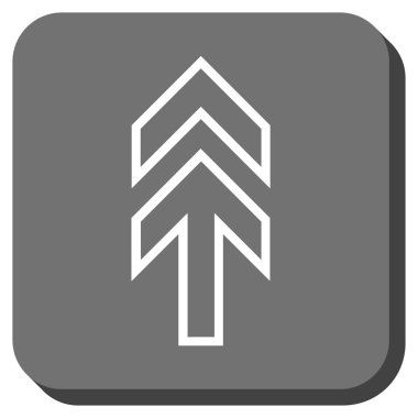 Yön yukarı yuvarlak kare vektör simgesi