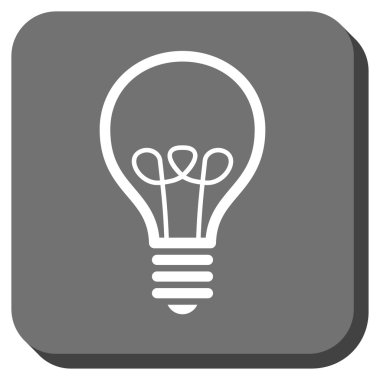 Lamba ampul yuvarlak kare vektör simgesi