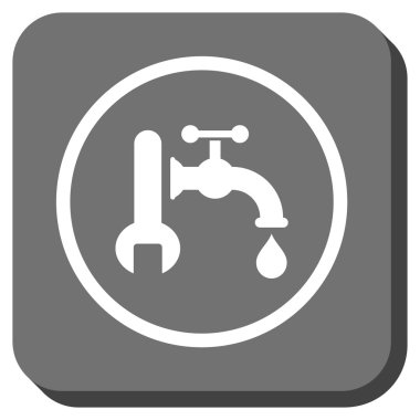 Sıhhi tesisat yuvarlak kare vektör simgesi