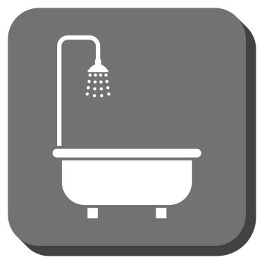 Duş Banyo yuvarlak kare vektör simgesi