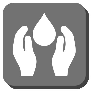 Su bakımı yuvarlak kare vektör simgesi