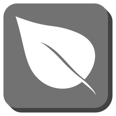 Bitki yaprak yuvarlak kare vektör simgesi