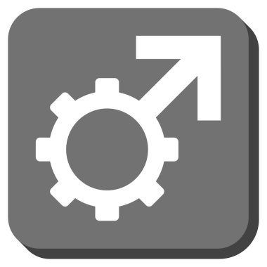 Teknolojik Potence yuvarlak kare vektör simgesi