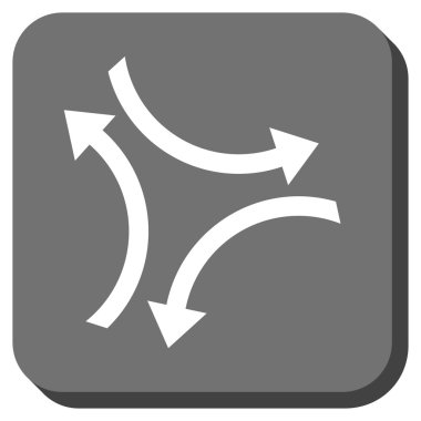 Exchange okları yuvarlak kare vektör simgesi