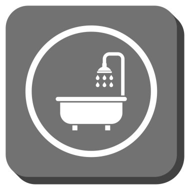 Duş Banyo yuvarlak kare vektör simgesi