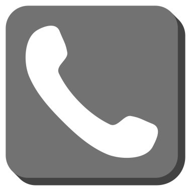 Telefon alıcı yuvarlak kare vektör simgesi