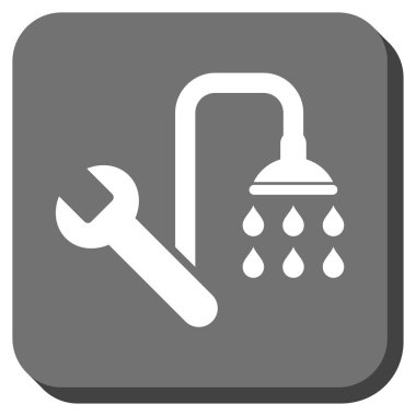 Sıhhi tesisat yuvarlak kare vektör simgesi