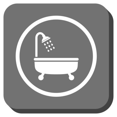 Duş Banyo yuvarlak kare vektör simgesi