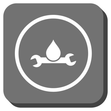 Sıhhi tesisat yuvarlak kare vektör simgesi