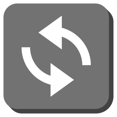 Exchange okları yuvarlak kare vektör simgesi