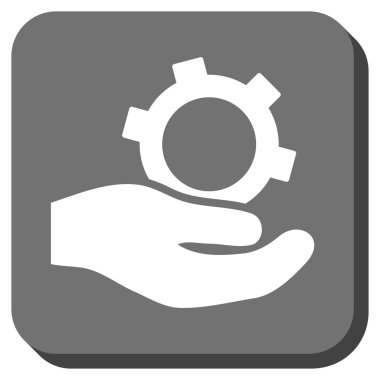 Mühendislik hizmeti yuvarlak kare vektör simgesi