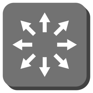 Radyal okları yuvarlak kare vektör simgesi