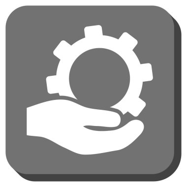 Hizmet yuvarlak kare vektör simgesi