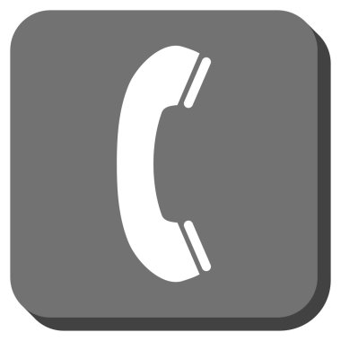 Telefon alıcı yuvarlak kare vektör simgesi