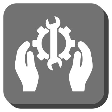 Hizmet yuvarlak kare vektör simge onarmak