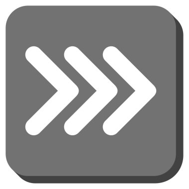 Üçlü ok ucu sağ yuvarlak kare vektör simgesi