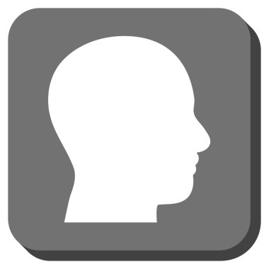 Kafa profil yuvarlak kare vektör simgesi