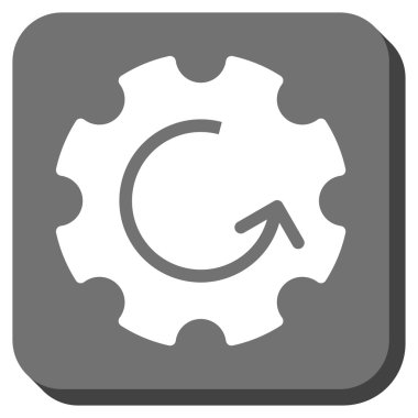 Dişli döndürme yuvarlak kare vektör simgesi