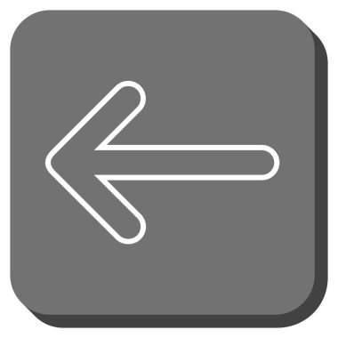 Yuvarlak ok sol yuvarlak kare vektör simgesi