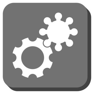 Gears'ı yuvarlak kare vektör simgesi