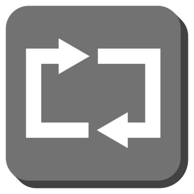 Exchange okları yuvarlak kare vektör simgesi