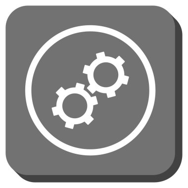 Gears'ı yuvarlak kare vektör simgesi