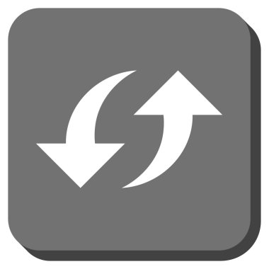 Exchange okları yuvarlak kare vektör simgesi