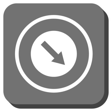 Aşağı doğru yuvarlak ok yuvarlatılmış kare vektör simgesi