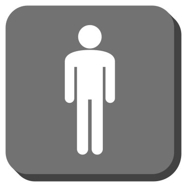 Adam yuvarlatılmış kare vektör simgesi