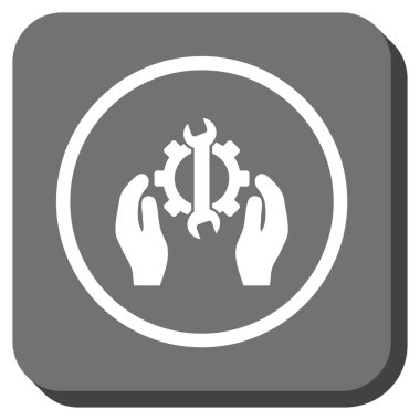 Hizmet yuvarlak kare vektör simge onarmak