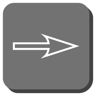 Kare vektör simge keskin ok sağ yuvarlak