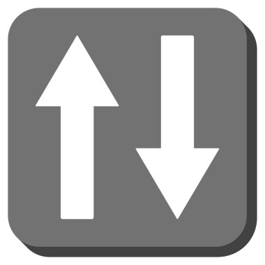 Dikey Çevir okları yuvarlak kare vektör simgesi