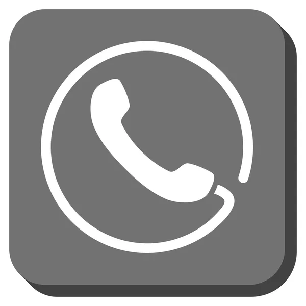 Telefone arredondado vetor quadrado ícone —  Vetores de Stock