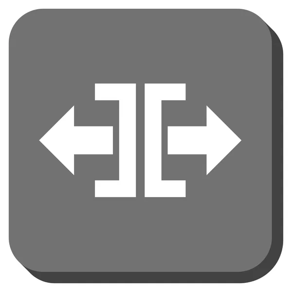 Dividir dirección horizontal redondeado cuadrado Vector icono — Vector de stock