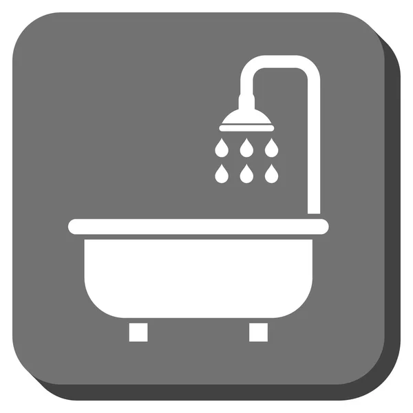 Baño de ducha redondeado cuadrado Vector icono — Vector de stock