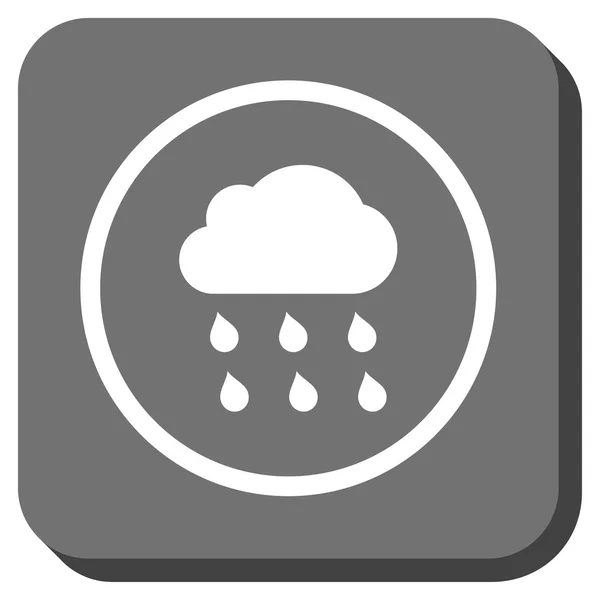 Nube de lluvia redonda cuadrado Vector icono — Archivo Imágenes Vectoriales