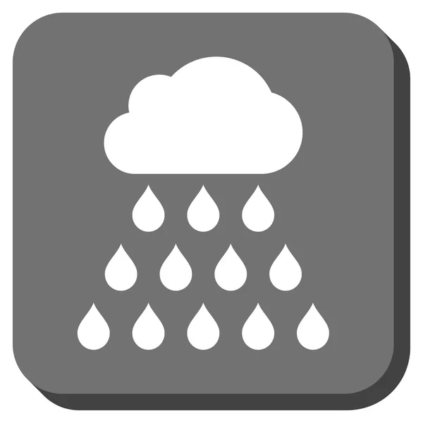 Chmura deszcz zaokrąglony kwadrat wektor ikona — Wektor stockowy