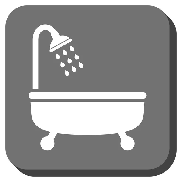 Baño de ducha redondeado cuadrado Vector icono — Archivo Imágenes Vectoriales