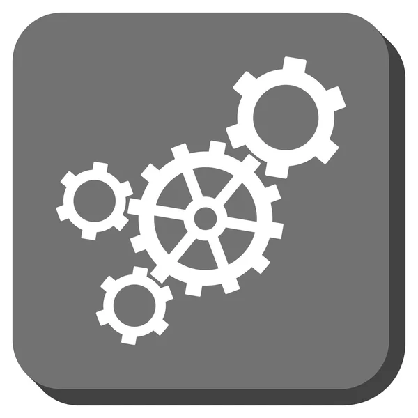 Mechanismus gerundetes quadratisches Vektorsymbol — Stockvektor