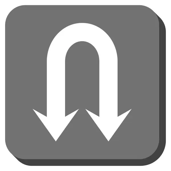 Dubbel terug pijl afgerond vierkant Vector Icon — Stockvector