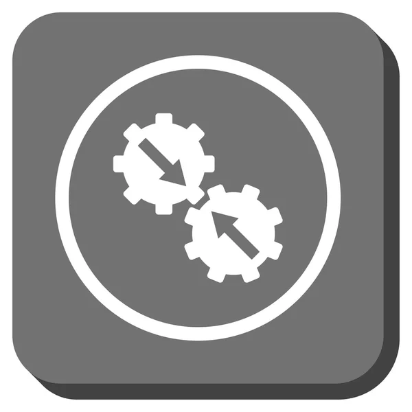 Gear Integration Rounded Square Vector Icon — Stock Vector