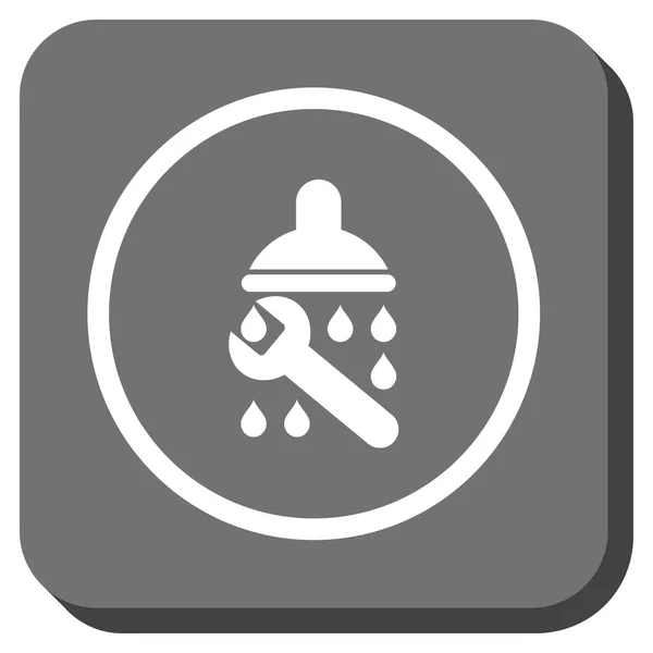 Sprcha instalatérské zaoblený čtverec vektorové ikony — Stockový vektor