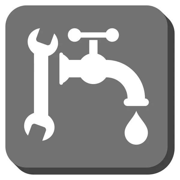 Plumbing Rounded Square Vector Icon — Stock Vector