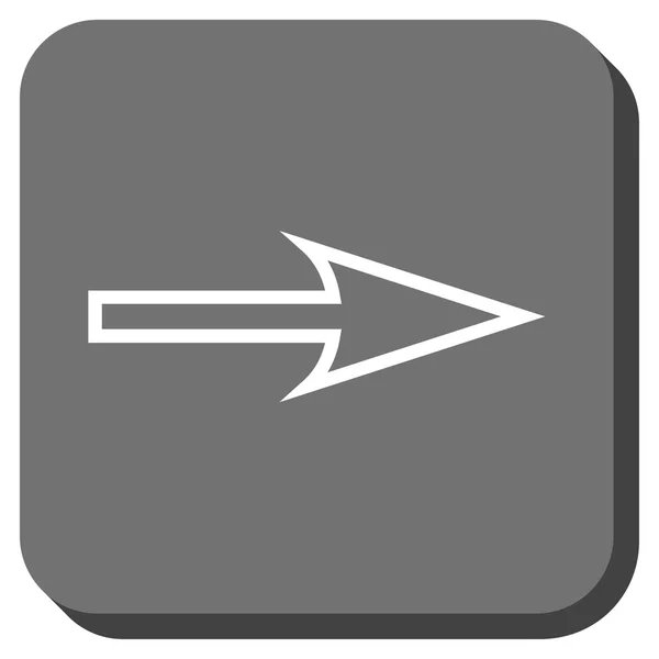 Scharfer Pfeil rechts abgerundetes quadratisches Vektorsymbol — Stockvektor