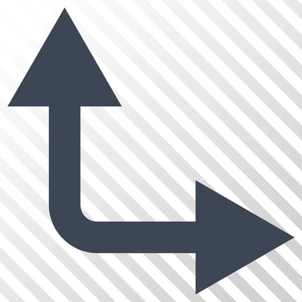Flecha de bifurcación derecha hacia arriba icono del vector — Archivo Imágenes Vectoriales