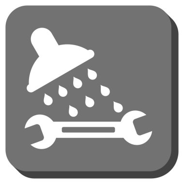 Duş sıhhi tesisat yuvarlak kare vektör simgesi