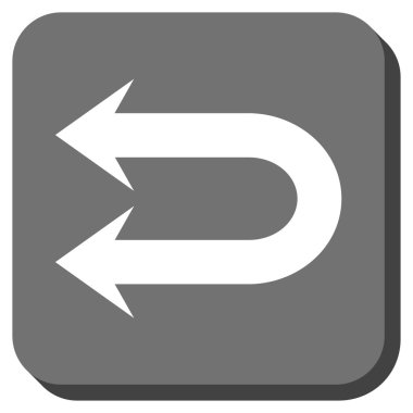 Çift sol ok yuvarlak kare vektör simgesi