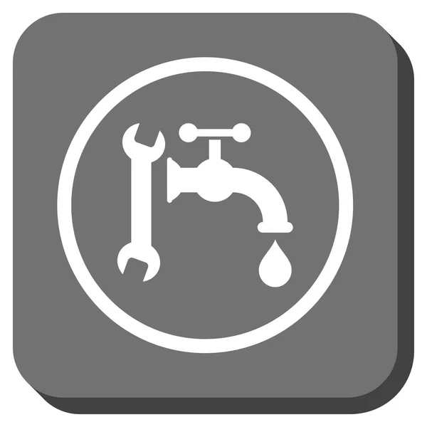 Wodno-kanalizacyjnych zaokrąglony kwadrat wektor ikona — Wektor stockowy